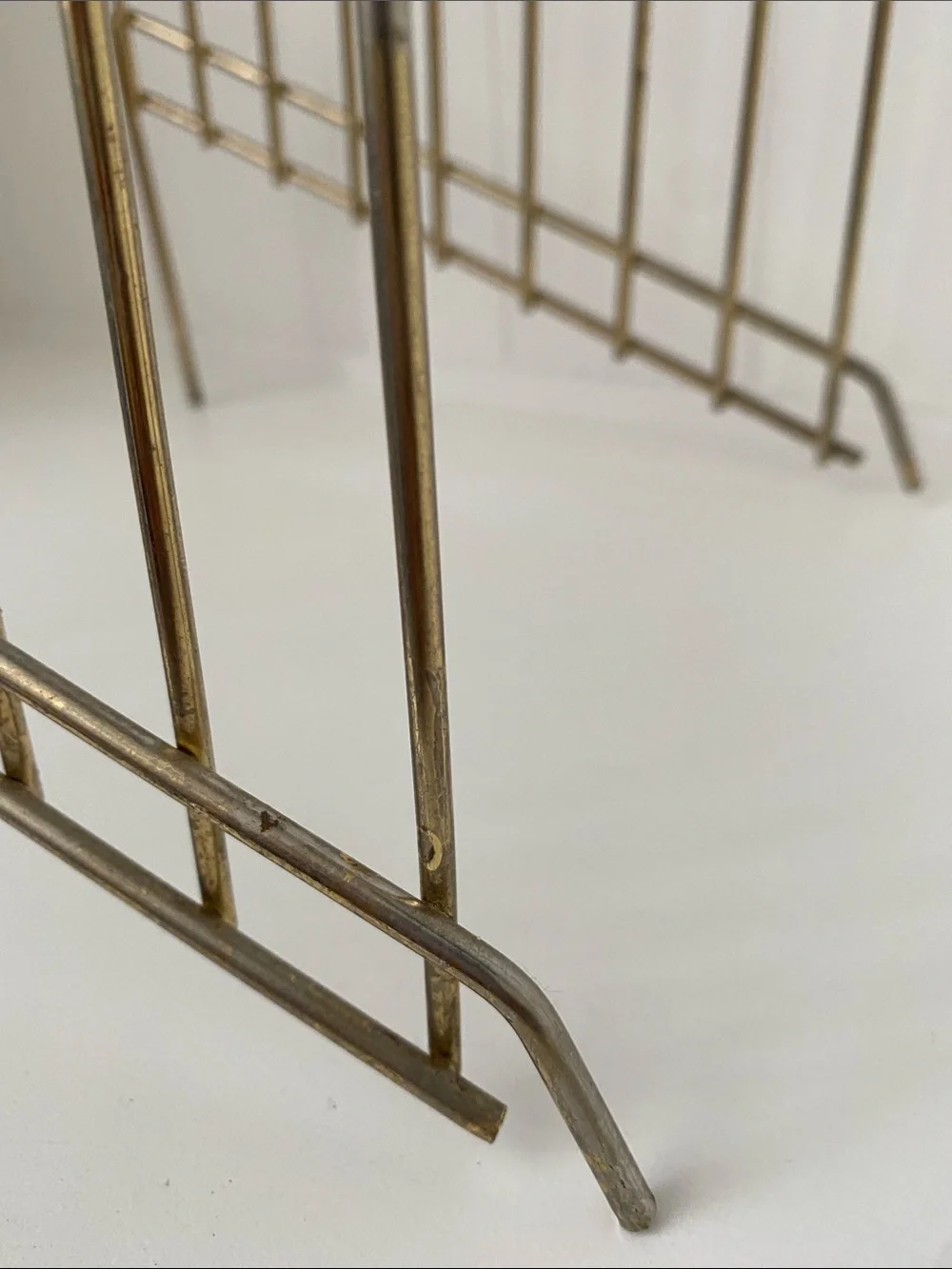 Vintage Midcentury Gold tone Brass Record Rack